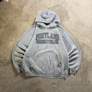 Y2K Boxy Grey Portland Community College Hoodie
